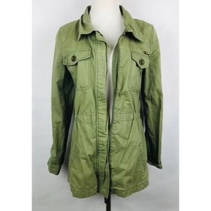 Roxy Military Style Jacket XS Olive Green Zipper
